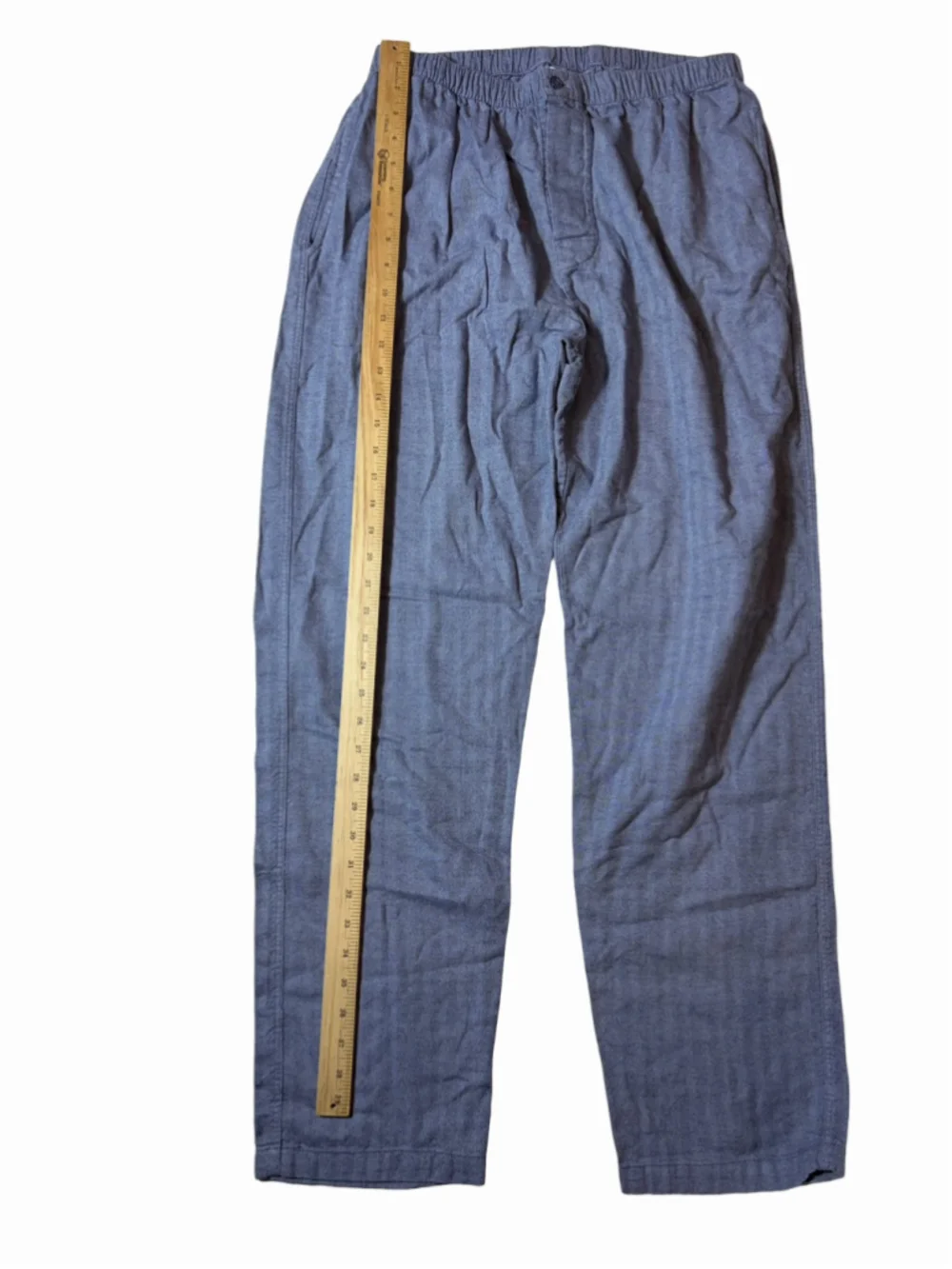 Frette 1860 Blue Herringbone Cotton Pajama Set 2Pc Made Italy Luxury